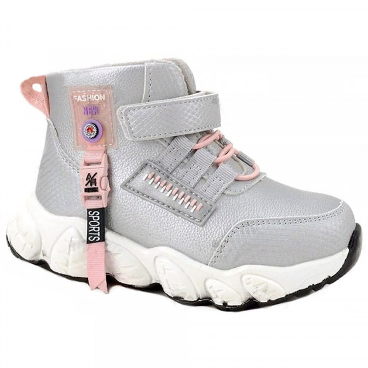 Ботинки для девочки (B&G) серый верх-искусственная кожа подкладка - байка артикул m-bg-5968-1Q