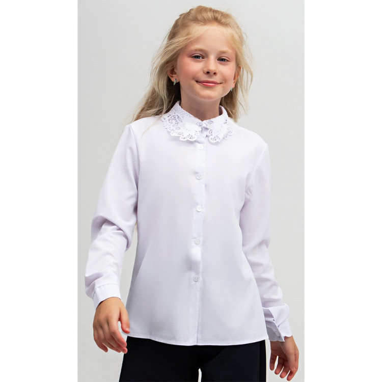 Блузка для девочки (MULTIBREND) длинный рукав цвет белый арт.1352-3